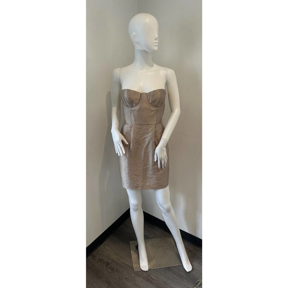 Jill Stuart Dresses & Skirts - Jill Stuart Collection Dress Women's Beige Silk Bustier Cocktail Dress Size 6